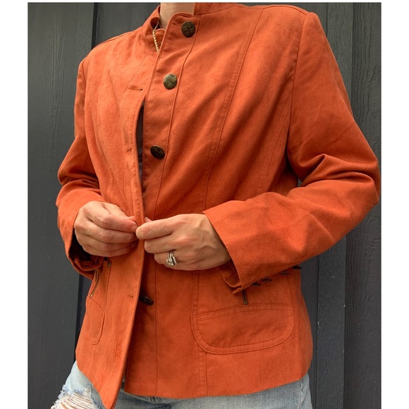 TanJay Faux Suede Orange Jacket | Size 10P